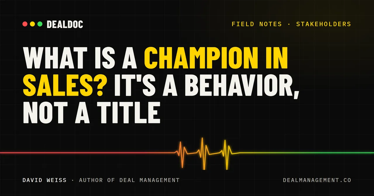 What Is a Champion in Sales? It's a Behavior, Not a Title